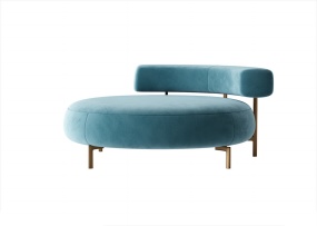 浅蓝色圆形单椅3D模型